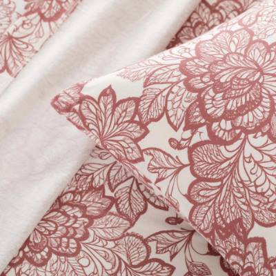 Completo Letto In Cotone Garzato Fantasia Pizzo Floreale Riana