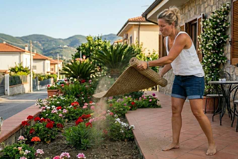 pulire stuoia di vimini