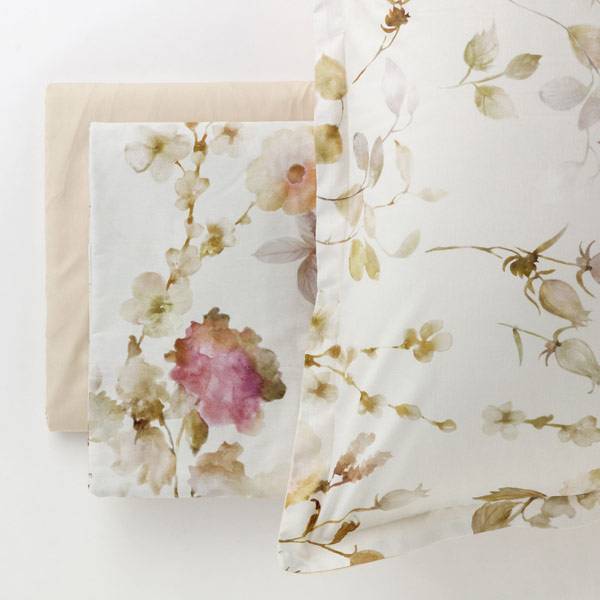 Completo Lenzuolo Copriletto In Cotone Rosmary