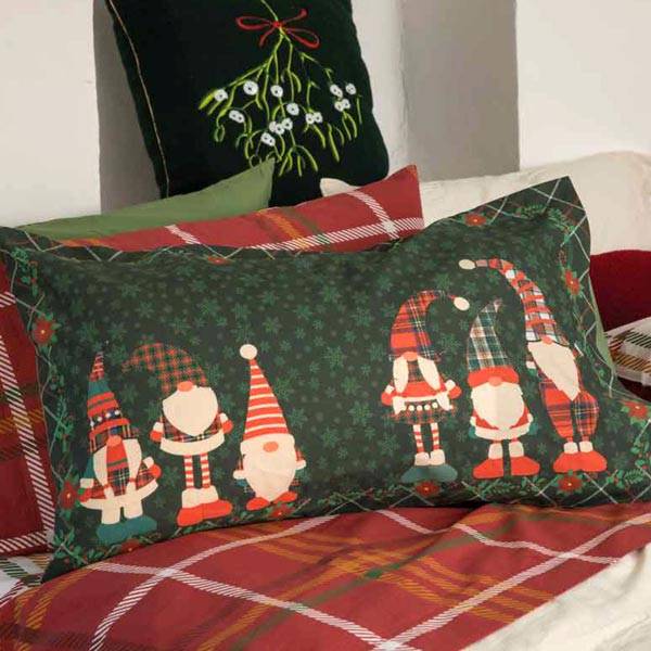 Coppia Federe In Cotone Natalizio