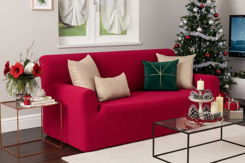 copridivano rosso salone