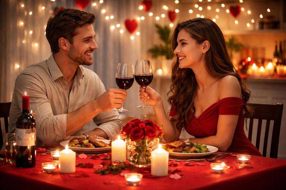 tovaglia rossa per San Valentino